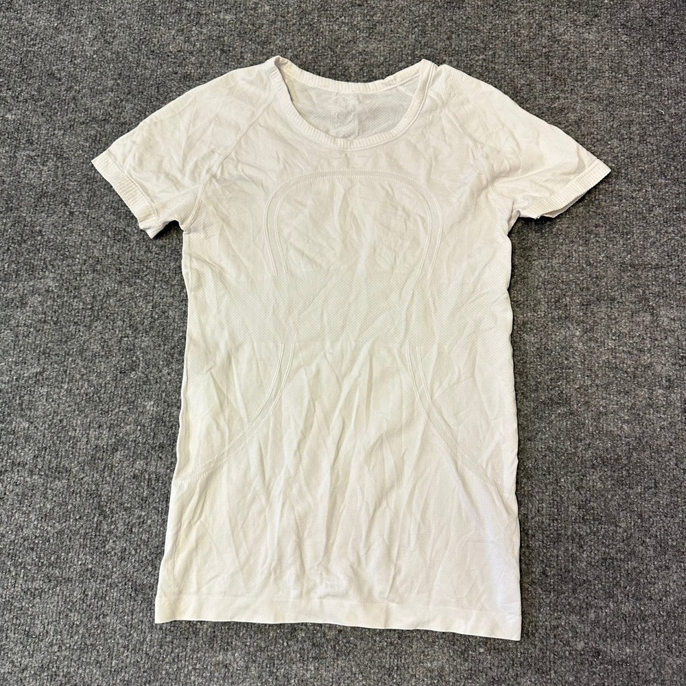 Lululemon Shirt Womens Size 4 White Swiftly Tech Short Sleeve Athletic Running